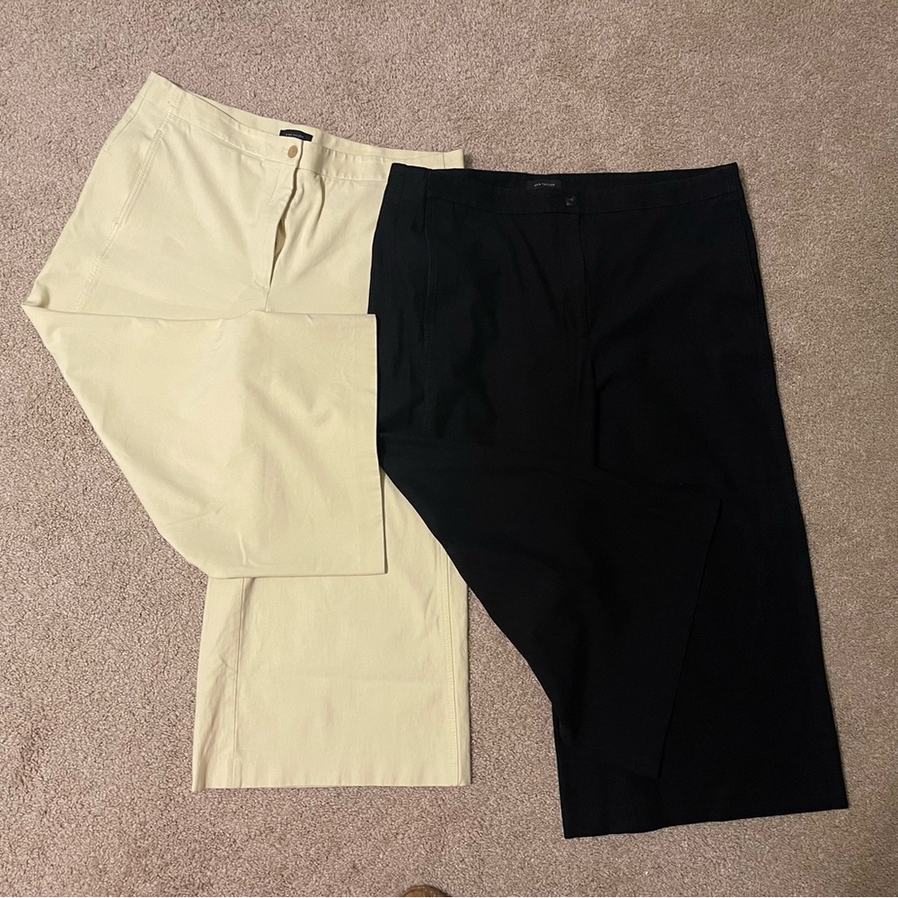 Ann Taylor Wide Leg Pants Bundle - Black and Yellow 16/18
